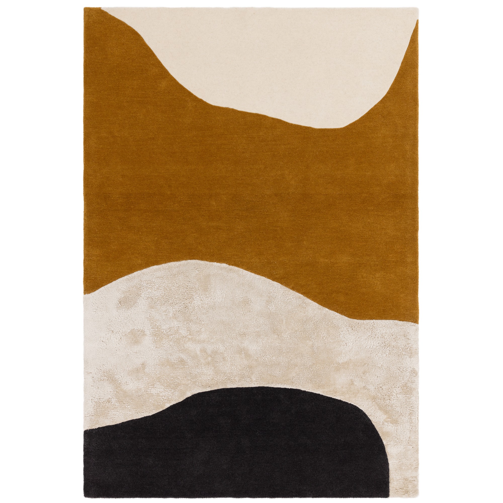 Matrix Signature Max104 Wool Abstract Rugs In Ochre Yellow